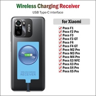 Qi Wireless Charging Receiver For Xiaomi POCO X3 X4 X5 Pro NFC F1 F2 F3 F4 GT M3 M4 Pro Type-C Charger Adapter USB C Connector