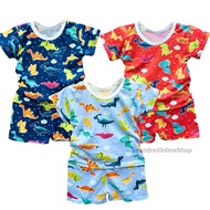 Terno Tshirt And Short Dino Print For Baby Boy 3-6 Months Old Cotton Spandex Baju Baby Boy Newborn 3