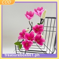 【TRSBX】Artificial Magnolia Flower Single Stem 7 Blooms Fake Flowers for Home Decor