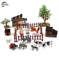 chulisia 21Pcs Farm Animals Set Includes Fences Animals Realistic Detailed Texture 21Pcs Farm Figuri