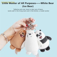 Onemetertop Bears Keychain We Bare Bears Plush Toy Cartoon Pendant Soft Stuffed Doll Keychain Key Ring Backpack Decor Kid Gift SG