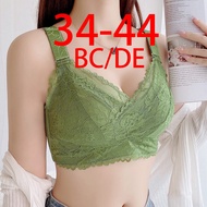Bra Plus Size Non Wired  Lace Thin Cup Women Comfortable Big Size Underwear 34-44 BC/DE