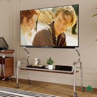 Portable TV Stand 40-85 Inch  Stainless Steel Adjustable TV Stand on Wheels Kaki TV Lantai Beroda