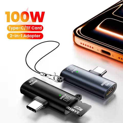 elough 2 in 1 Elbow Type C/TF to Type C Adapter 100W Max Type C to Type C Adapter Fast Charging USB 
