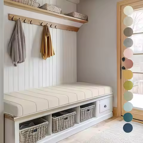 Custom Long Bench Cushions Teddy Bay Window Waterproof Chair Seat Long Mattress Padding Seat Pad Dec