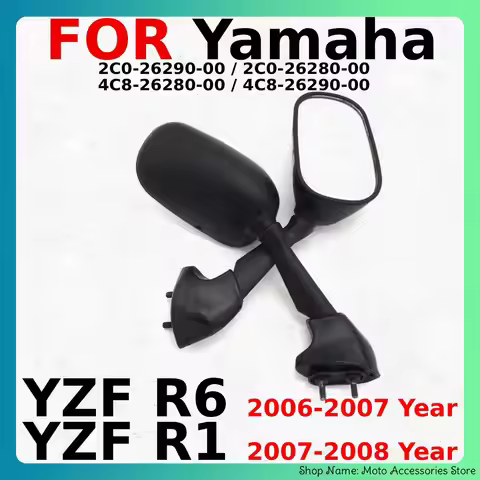 Motorcycles Side Mirror For Yamaha YZF R6 2006-2007 YZF R1 2007-2008 OEM:2C0-26290-00 4C8-26280-00 M