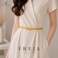VOILA LEATHER FREJA Belt Genuine Leather Slim Belt Minimalist Elegant