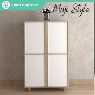 Furniture Direct OLIVER shoe cabinet wooden 4 Door good air ventilation almari kasut kayu ikea/ rak kasut