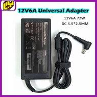 Screen Adaptor 12V 72W 12V 6A AC Adapter Power Supply Charger For HP ACER LCD Monitor Screen