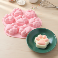 7-Cavity Cat Paw and Dog Paw Silicone Mold for Cakes, Glue, Candles, Gypsum, White Jelly, Resin Mold
