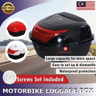 Helmet box Motorcycle top box Kotak bagasi topi keledar motor belakang Secure key lock Reflective storage cargo case