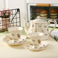 Export Ceramic Coffee Pot Cup Dragonfly Bee Butterfly Afternoon Tea Set Cup Saucer English Tea Set T
