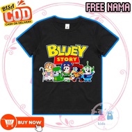 (FREE NAME) CHILDREN'S CLOTHES BLUEY X TOY STORY CHILDREN'S T-SHIRTS BOYS & GIRLS UNISEX COD AVAILAB