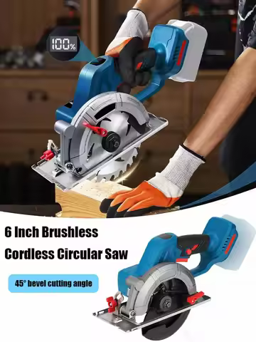 6 Inch Brushless Circular Saw Compact Cordless Electric Saw Wood Metal Ceramic Tiles Cutter Power To