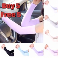 (BUY 5 FREE 5) AQUAX LETS SILIM HANDSOCK COOLING SEAMLESS ICE SILK PROTECTIVE HAND SOCK SLEEVES SPOR