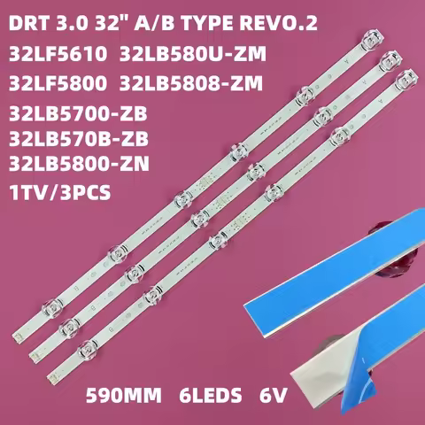 3Pcs/set 32in 590mm LED Backlight Strip for LIG 32LB 6led 32LB570B 32LB570U 32LB570V 32LB572U 32LB62