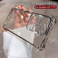 Realme GT 7 5G Four Corner Plating Anti Drop Transparent Phone Case For realme GT 7T 7 5G 2025 Luxur