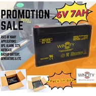 WSS Autogate UPS Geniune 6V 7Ah Rechargeable Sealed Lead Acid Battery