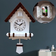 haizhixingCreative European-Style Living Room Wall Clock Cuckoo Wall Clock Time-Reporting Gugu Clock Bedroom Wall Clock Quartz Clock Clock