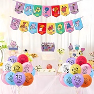 LINE FRIENDS | BT21 Party Birthday Flag Raising and Balloon Decoration Set Birthday Party and Holid