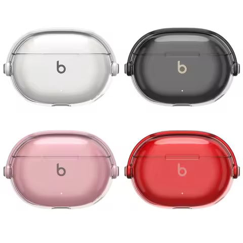 Soft Transparent Earphone Case for Beats Studio Buds with Keychain Shockproof Cover for Beats Studio
