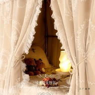 Mosquito Net Cream Upper Bunk Bedroom Student French Student Dormitory Bed Style Avenue Bed Curtain 