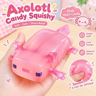 Minecraft Axolotl Squishy Toy Transparent Pink Stress Relief Squeeze Toy For Kids Gift