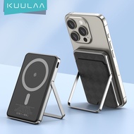 KUULAA 5000mAh Power Bank Mag/netic Wireless Charger PD20W Mag/etic PoweBank Built-in Foldable Stand Slim Fast Charge Foldable Mag/netic Wireless Powerbank For iPhone 15/14/13/12