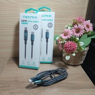 TECNIX CBL-814-CC Data Cable C To C 60W LED Indicator Watt Power Delivery Nylon Black Length 1 M