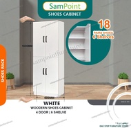Rak kasut/ Almari kasut -DIY Required _ Sampoint  4 Door Shoe Cabinet _ Large stackable shoe box _ s