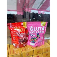 Glutamani + Vit C Pair 60 Sachets (Pink + Red) Collagen Supplement Whitening Supplement