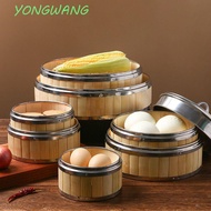 YONGWANG Steamer Basket Kitchen Gadget Gift Idea Bamboo Lid Dim Sum With Stainless Steel Handle Wove