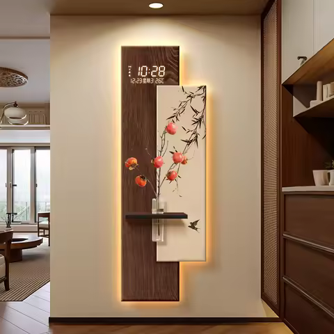 Thousand Miles of Rivers and Mountains Living Room Decor Wall Clock New Chinese Style Hydroponic Gre