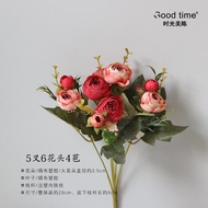 Handmade Silk Flower Bouquet Rustic Chinoiserie Restaurant Decor Wall Plant Fence Flower Arrangement