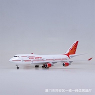 [Dengan Roda dan Lampu] Simulasi Model Pesawat Air India 747 Pesawat Penerbangan Awam Boeing B747-40