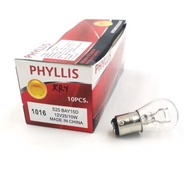 Tail Light Bulb Reverse Brake 12V 255/10W 2 Points Straight Fangs Clear Color No.1016 PHYLLIS S25 BA