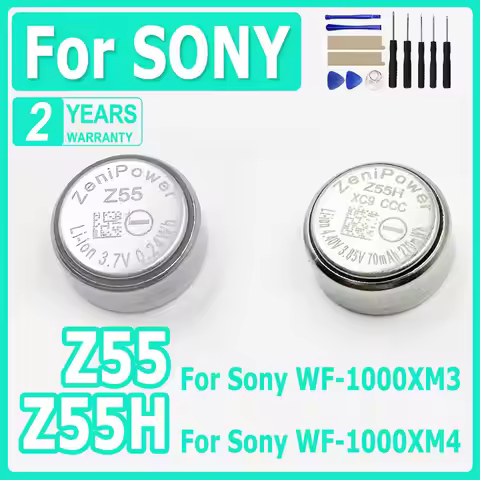 2pcs/lot Z55 Brand-New Battery For Sony WF-1000XM3, Z55H For WF-1000XM4 WF-SP900/SP700N /1000X WI-SP