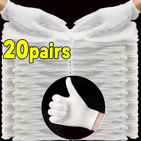 1-20pairs New White Cotton Men Formal Tuxedo Uniform Gloves Costume Cosplay Coin Jewelry Butler Mitt
