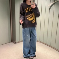 GANNI Real Wool Alpaca Stripe Blouse Sweater