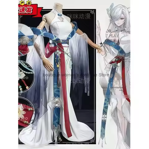 Cos Halloween Cosplay Genshin Impact Cosplay Snow Mountain Goddess Kame Shenhe Cosplay Snow Soul Cos