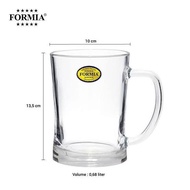 Gelas Gagang Kaca Beling Bening Awet Kuat Tebal Tahan Panas Dishwasher Safe Premium Formia Kapasitas
