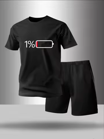 Two piece men's pajamas for spring summer autumn winter short sleeved shorts fashionable geometric p