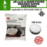 SIRIM [Authentic] 3M MASK FILTER ORGANIC VAPOR CARTRIDGE WITH PREFILTER 3311K-55