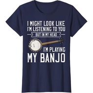 T-shirt with guitar, bluegrass, and banjo designs.