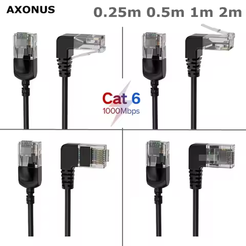 0.25m 2m Ultra Thin Slim Cat6 Ethernet Cable RJ45 UTP Network Cable Patch Cord 90 Degree Cat6a LAN f
