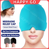 【Double Gel】Migraine Relief Cap Head Massager Ice Headache Hat Cold Headache Relief Hat Therapy Head