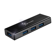 j5create 4-Port Powered USB 3.0 Data Hub with 2 ft Extended Cable [15W Power Adapter Included] for M