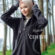 Hijacket Elektra Black thick hijabers jacket long warmWanita