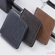 GIA-Luxury Business Leather Holder Wallet Mens Soft Leather Bifold ID Credit