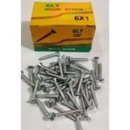 1" X 6Mm Wood Screws, 100 Pieces, Wood Screws / Taping Screws